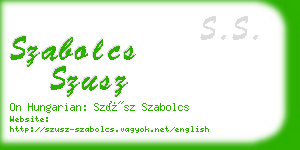 szabolcs szusz business card